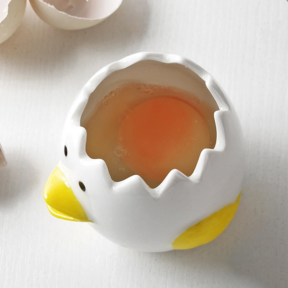 wonderfulwu Kitchen Tools Egg White Separator Ceramic Yolk Props Household Baking Supplies Egg Separator for Camping Bakery 