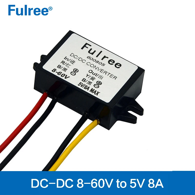

high quality dc regulator 12V24V36V48V60V (8-60V) to 5V8A dc-dc converter step down buck module free shipping