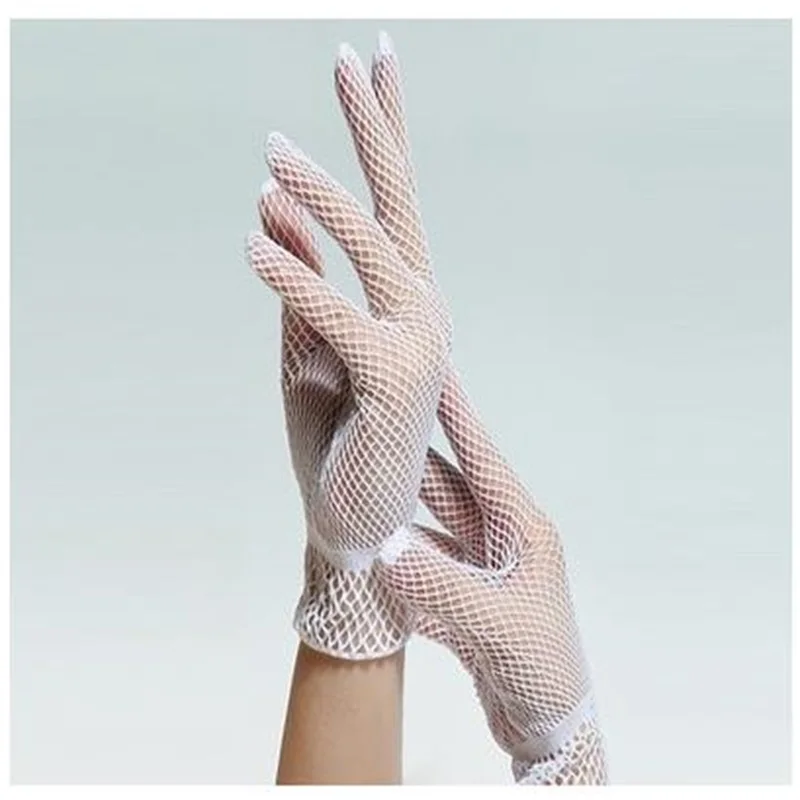 1pairs Ladies White Gloves summer sun fine gloves refers to hollow