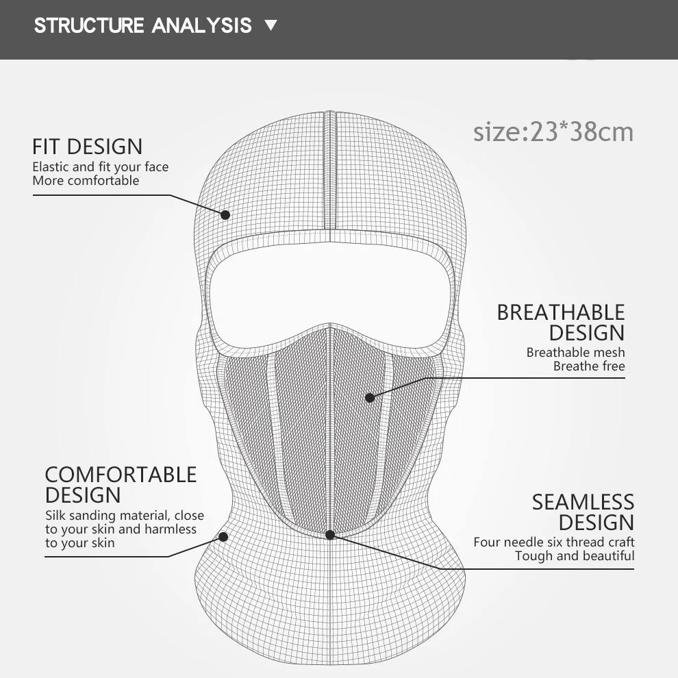 Мотоциклетная маска для лица, мотоциклетный шлем, тактический Пейнтбольный велосипед, лыжная маска на шею, ветрозащитная Пылезащитная маска для лица, велосипедная маска
