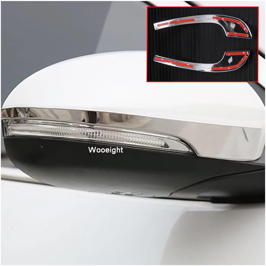 Wooeight 2Pcs Car ABS Side Mirror Chrome Cover Trim Molding Strip Rear View Bezel Frame Garnish Protector For Hyundai Tucson 2016 2017 (2)