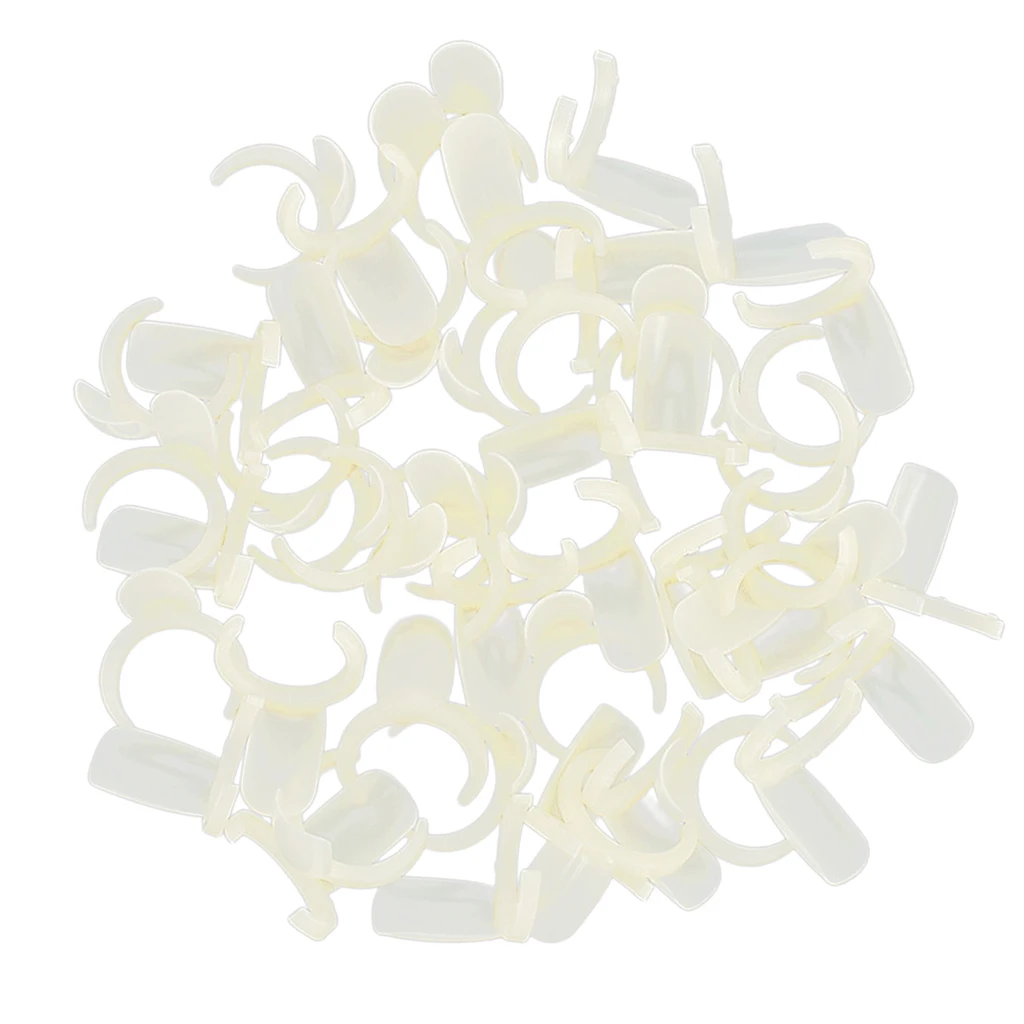 100Pcs Natural Color Display Ring for False Nail Art Polish UV Gel Tips Tool  Nail Art Color Pops Display Card