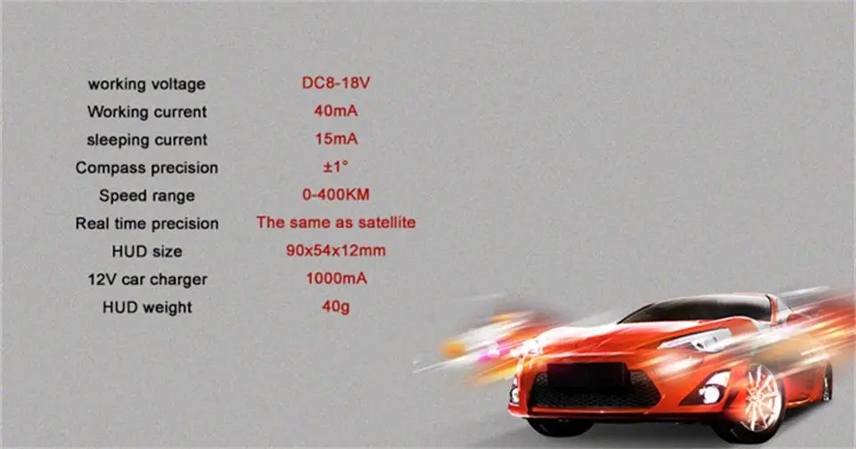 Автомобильный дисплей на голову выше скорости сигнала тревоги адаптер A5 HUD цифровой автомобильный измеритель скорости проекция на лобовое стекло