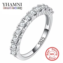 Nueva Manera Del Verano Sólido de Plata Anillos Set AAA CZ Diamond Anillos de boda Para Mujer Pura Plata de Ley 925 Anillo de La Joyería AR144