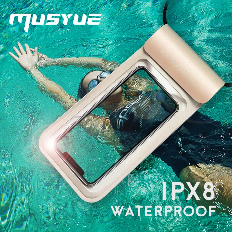 Musyue Универсальный IP68 Водонепроницаемый чехол для iPhone Xs Max XR X 7 8 плюс samsung S10 huawei P30