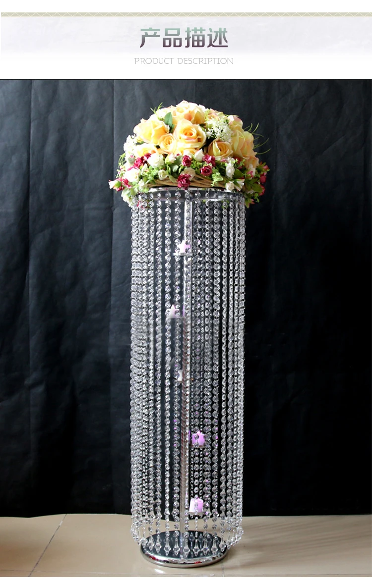 10PCS crystal wedding pillar flower stand/ wedding decoration/Table
