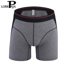 LOBBPAJA/Лот, 5 шт., мужское нижнее белье, средняя талия, хлопок, u-выпуклый дизайн, мужские боксеры, мужские длинные шорты, трусы большого размера
