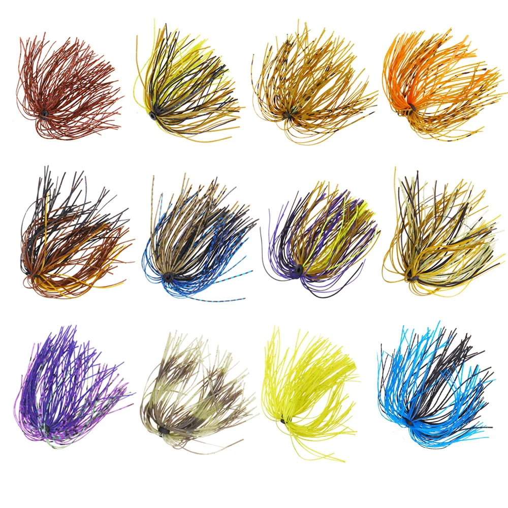 10 Jupes Silicone Pour Spinnerbait – 3/8 Oz & 1/2 Oz – Noir & Bleu – Montage Leurre