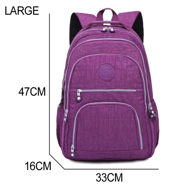 Школьный рюкзак для девочки-подростка Mochila Feminina женские рюкзаки нейлон водонепроницаемый повседневный рюкзак для ноутбука женский Sac A Do - Цвет: 1377-purple