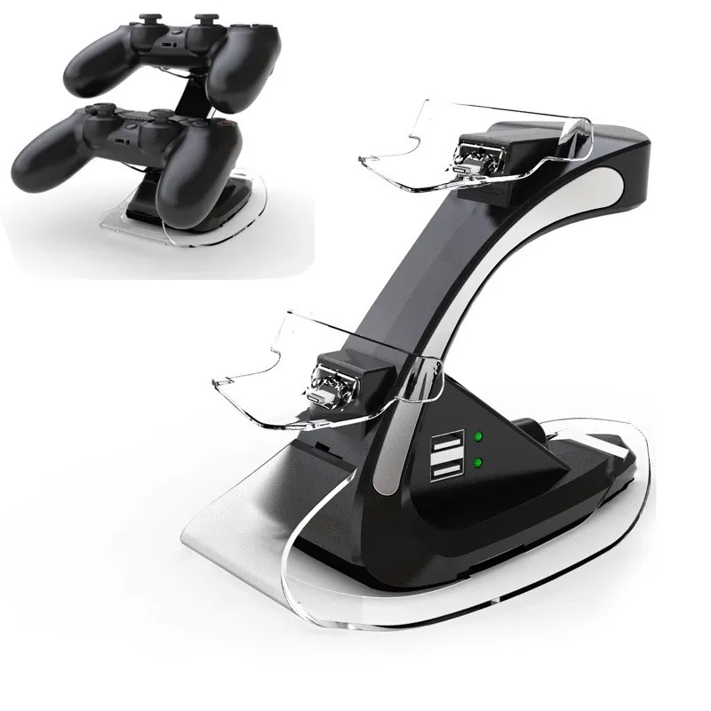 New PS4 Controller Charger LED Dual USB Charging Charger Dock Stand Cradle Docking Station for Sony Playstation 4 PS4 Consoles  (2)