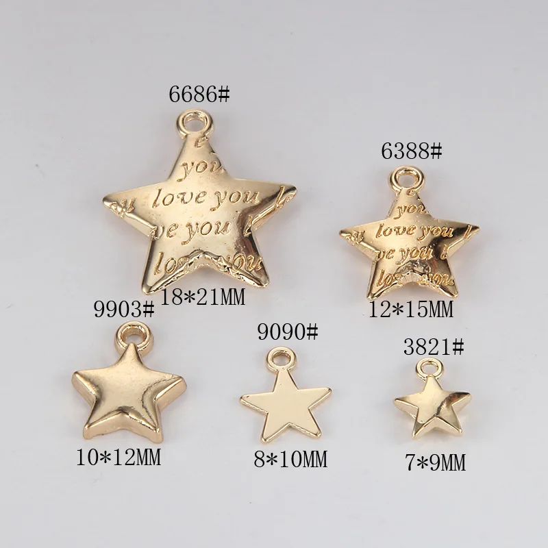 

10pcs/lot Hot Sale High quality Metal Alloy KC Golden Star Hollow Star Charms Pendant For Necklace Jewelry Accessories Fashion