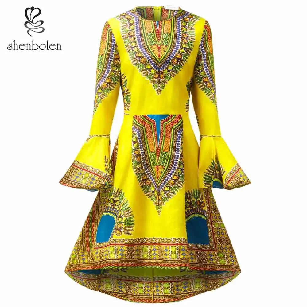 

African Dresses For Women Fashion dashiki clothes africa traditional dress cotton wax high quality dress