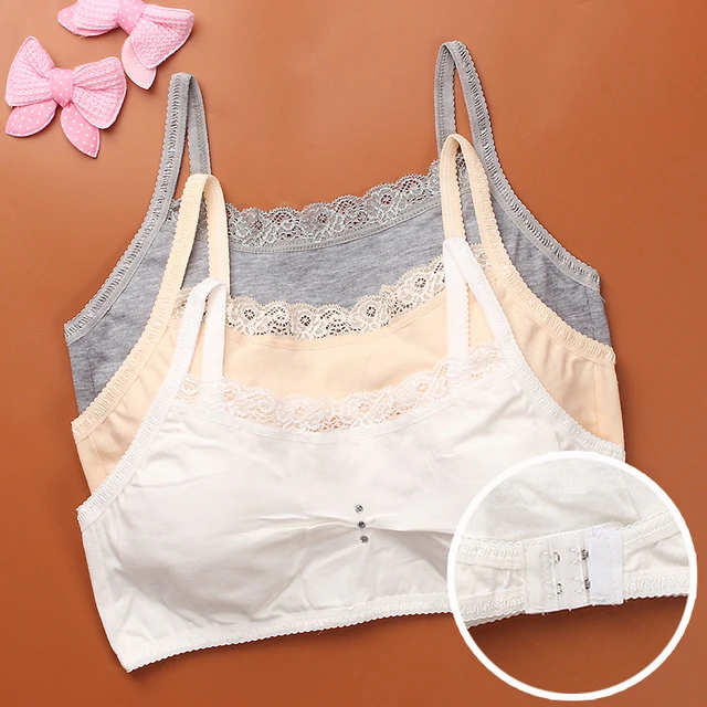 4PCS Girls Bras Set Seamless Training Bralettes Cotton Breathable Vest Bra  with Sponge Pads for Adolescent Girls