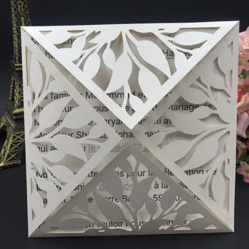 

China wholesale hot selling laser cutting chinese luxurious pocket fold wedding invitation greeting cards in pearl paper