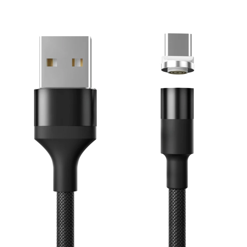 Kerokuru QC 3,0 Быстрая зарядка 3A Магнитный кабель type C Micro Usb быстрая зарядка Usb C светодиодный светильник для iPhone Xiaomi huawei Phone 1M - Цвет: Black