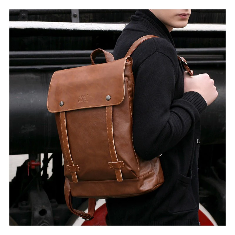 Three-box Brand Men's Large Capacity Laptop Backpack For Travel Casual Men Daypacks Leather Travle Backpack Male Mochila