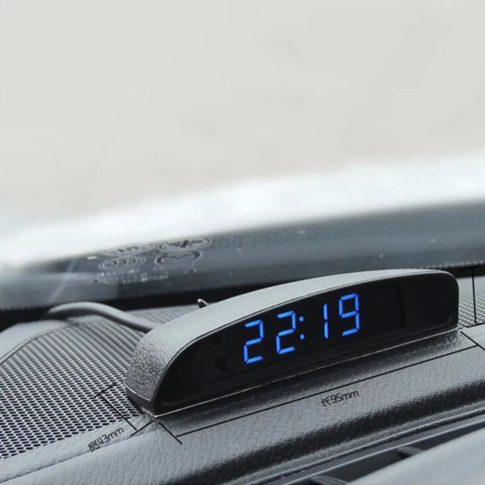 

ONEWELL 3 In 1 Auto Clock Thermometer and Voltage Monitor Car Electronic Clocks Night Lights Temperature Voltage Meter