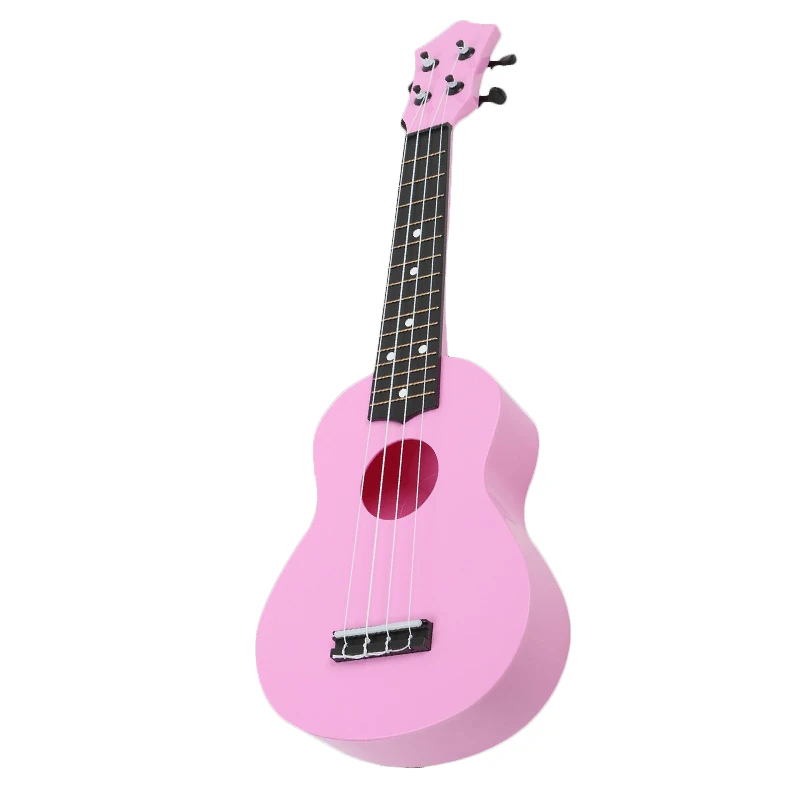 2" дюймовый миниатюрная гитара укулеле-сопрано фирмы мульти-Цвет кленовым грифом пластмассы 4-струны 15 Лады, желтого, розового цвета, маленькие гитары музыкальный инструмент для ребенка - Цвет: Pink