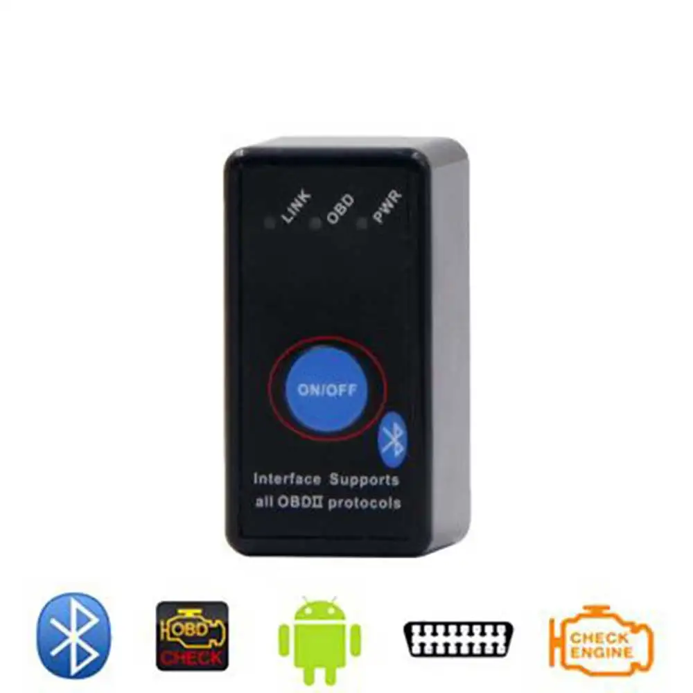 PIC18F25K80  Chip Mini Bluetooth ELM327 V1.5 OBD2 Code reader Power Switch on/off 12V OBDII ELM 327 Diagnostic tool Scanner