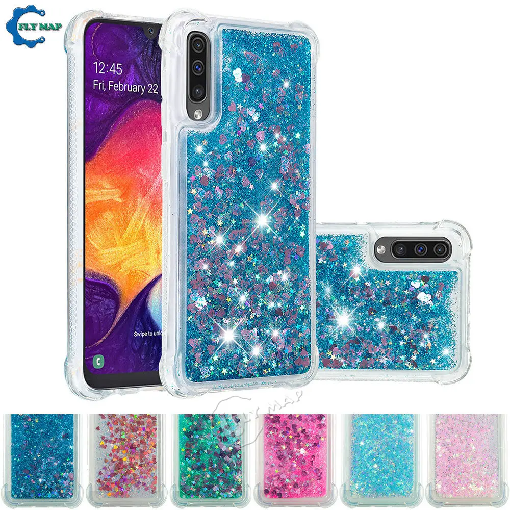 Блестящий чехол со звездами для Samsung Galaxy A50 A 50 2019 A505FN A505F/DS SM-A505FN SM-A505F/DS жидкий