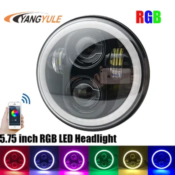 

1pcs RGB Halo 5.75 inch LED Headlights for Motorcycle 5 3/4 inch LED Headlight bulbs with Bluetooth Function