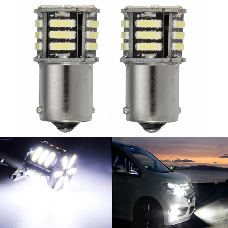 

2Pcs for Canbus No Error White LED Tail Backup Reverse Light Bulb BA15S 1156 7506 P21W