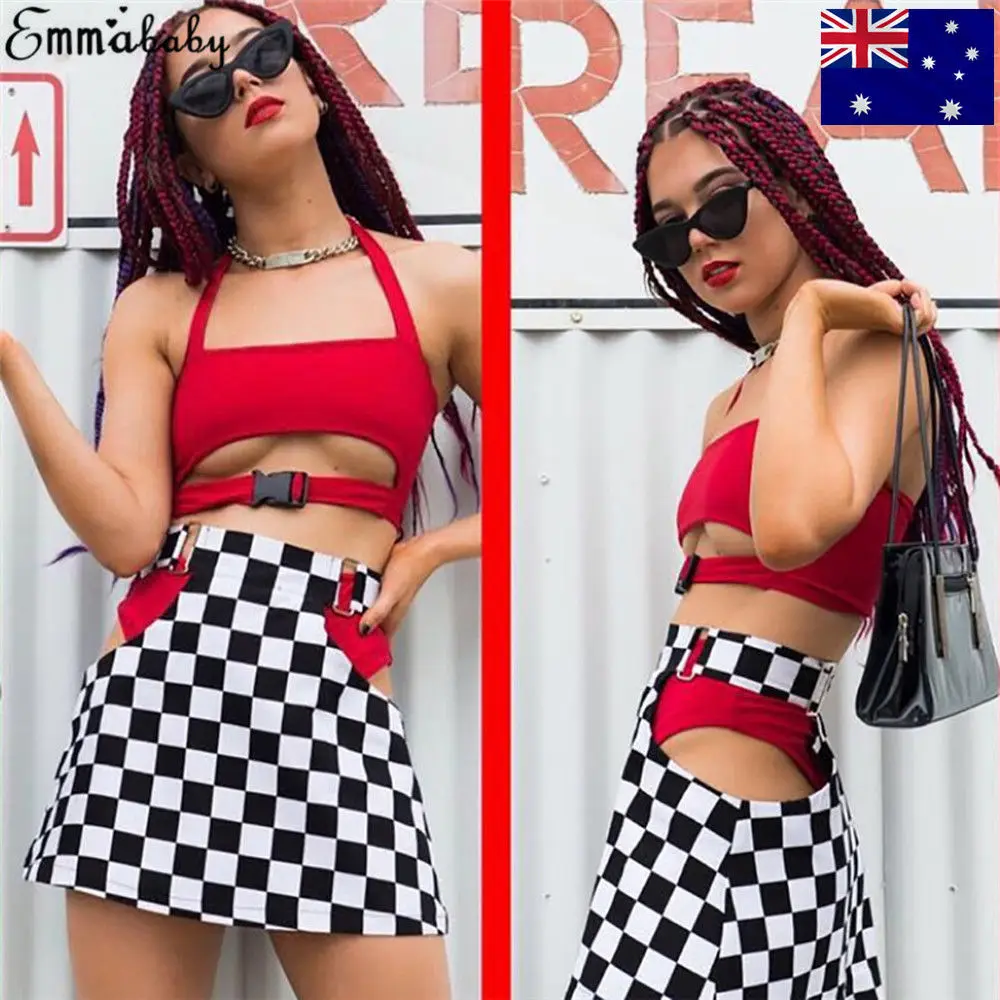 

Fashion Casual Women Ladies Tank Tops Short Bralette Crop Top Sleeveless Summer Buckle Tank Vest Clubwear