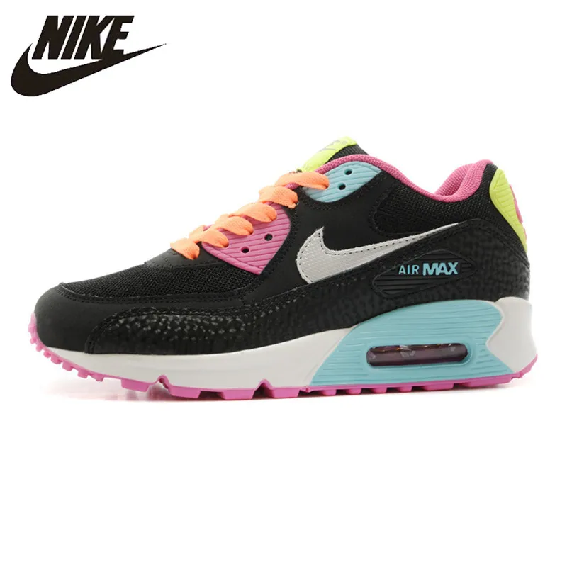 NIKE Air Max 90 Women's Running Shoes, Black & Pink, Shock NIKE Air Max 90 Women's Running Shoes, Black & Pink, Shock