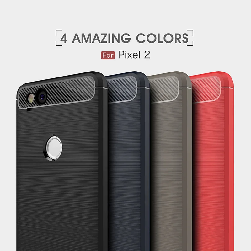 

1Pcs Luxury Mobile Phone Cases for Google Pixei2 Silicone Drop Protection Gel carbon fiber Soft Shell