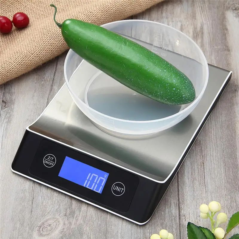 Портативные сбалансированные цифровые кухонные весы из нержавеющей стали 15 кг/1