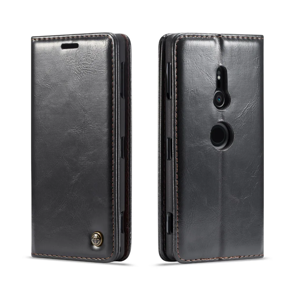 Роскошные Crazy Horse Магнит Флип Бумажник кожаный чехол для sony Xperia XZ2 Стенд Крышка