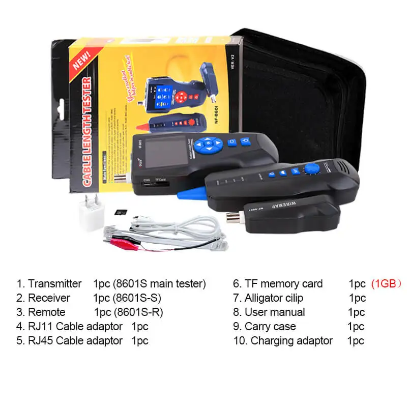 TDR сети ЖК дисплей кабельный тестер Noyafa NF 8601S многофункциональный трекер для RJ45 RJ11