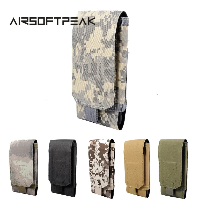 AIRSOFTPEAK Tactical Waist Phone Belt Pouch Molle 5.5 Inch Cellphone