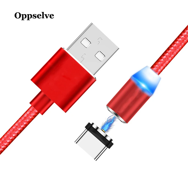 Магнитный USB кабель Oppselve Type C для Samaung S10 S9 Note 9 Xiaomi mi9 быстрой зарядки TypeC зарядный