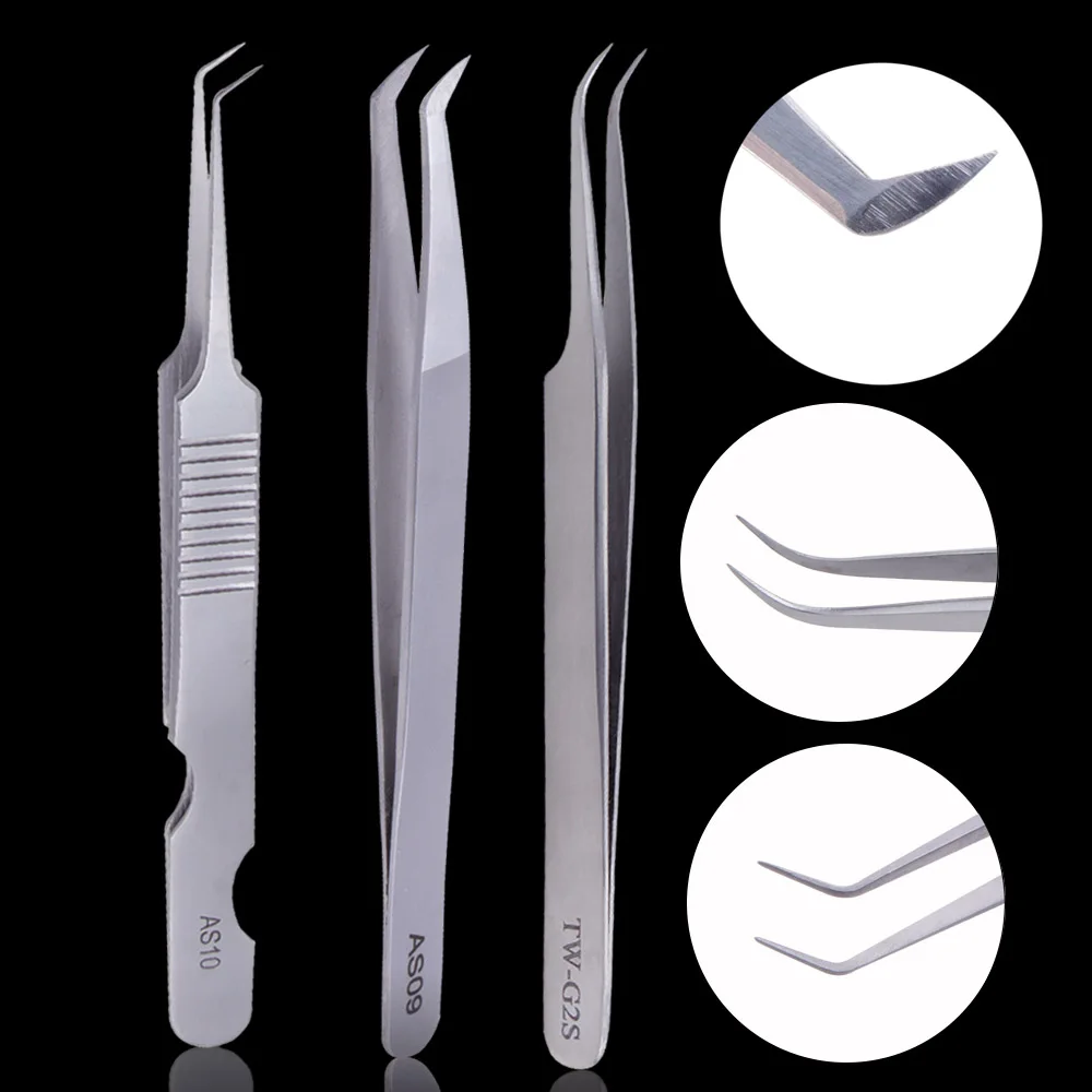 

3D-6D Stainless Steel Eyelashes Extension Lash Tweezer Eyelash Tweezers Volume Non-magnetic Professional Makeup Tools Set