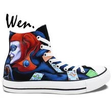 Wen Hand Painted Sneakers Men Women’s Design Custom Joker Harley Quinn High Top Canvas Shoes