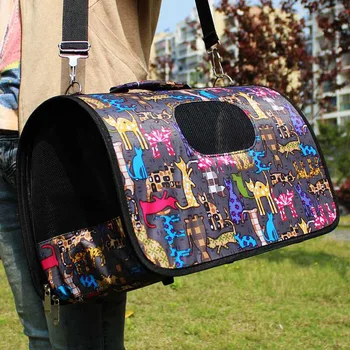 

Pet cat bag Portable Pet Travel Carrier Cage Freight Kennel Soft Comfy Puppy Kitty Outdoor Grid panel BDF99