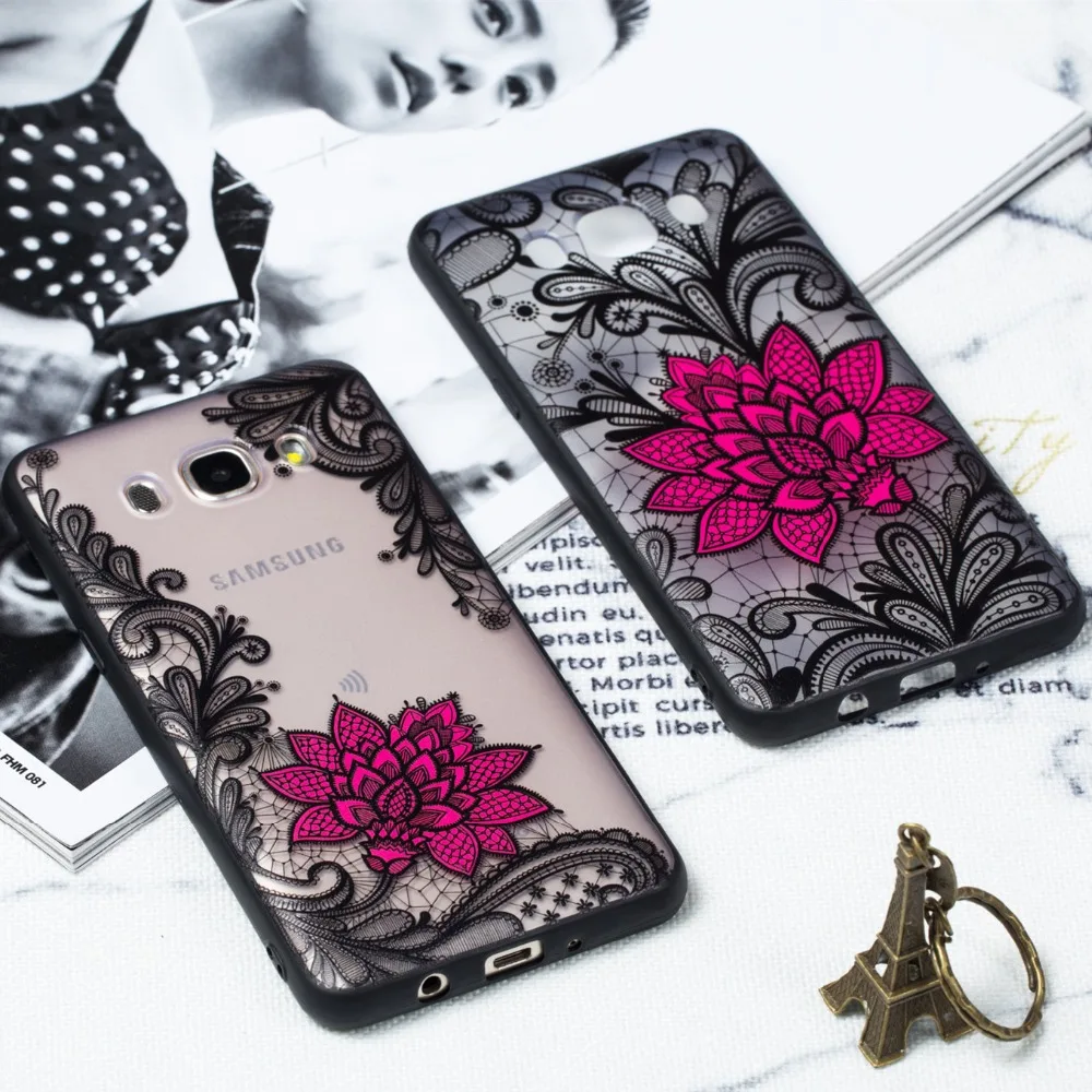 Сексуальный цветочный чехол для samsung Galaxy J7 2016 Крышка coque J710 J710F Мода Жесткий ПК +