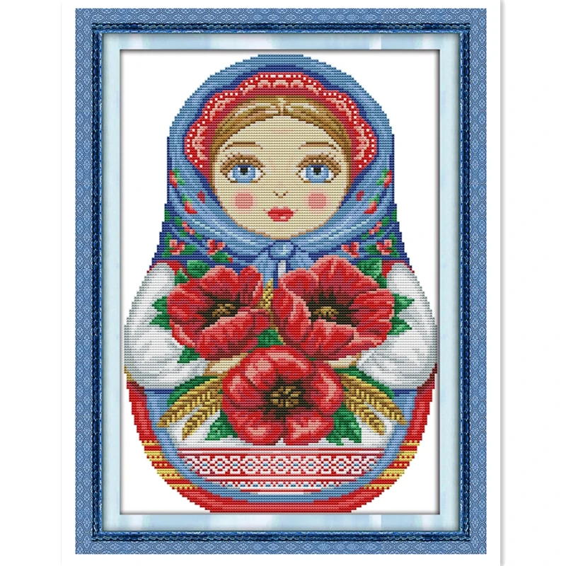 Russian Doll (9) Home Decoration Painting Embroidery Cross Set Chinese Counted Stitch Pattern 11CT 14CT Printed On Canvas | Дом и сад