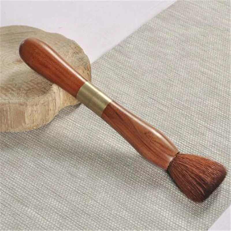 

Natural Hand Made Wood Tea Brush Ebony Pen Dual-use Tea Needle Cleaning Tool Teas Tray Table Cup Board Cleaner