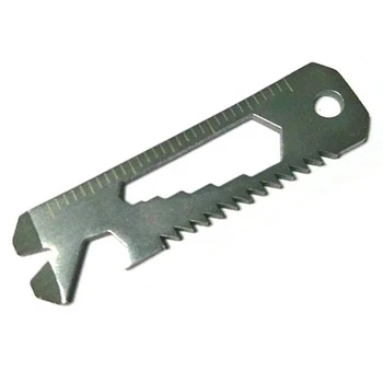

Survival Tool 6 in 1 Pocket Camping Screwdriver Bottle Opener Ruler Saw Keychain Outdoor Tools