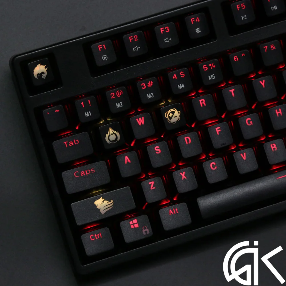 para Overwatch Gamer, teclado mecânico, Shine-Through Keycaps, OW, preto, 4 PCs Set