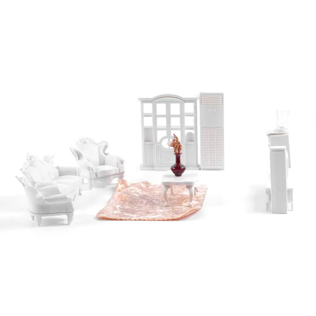 1:25 Scale Modern Style Realistic Living Room Furniture Set Sofa, End Table Model DIY Layout Sand Table Scene Landscape Building