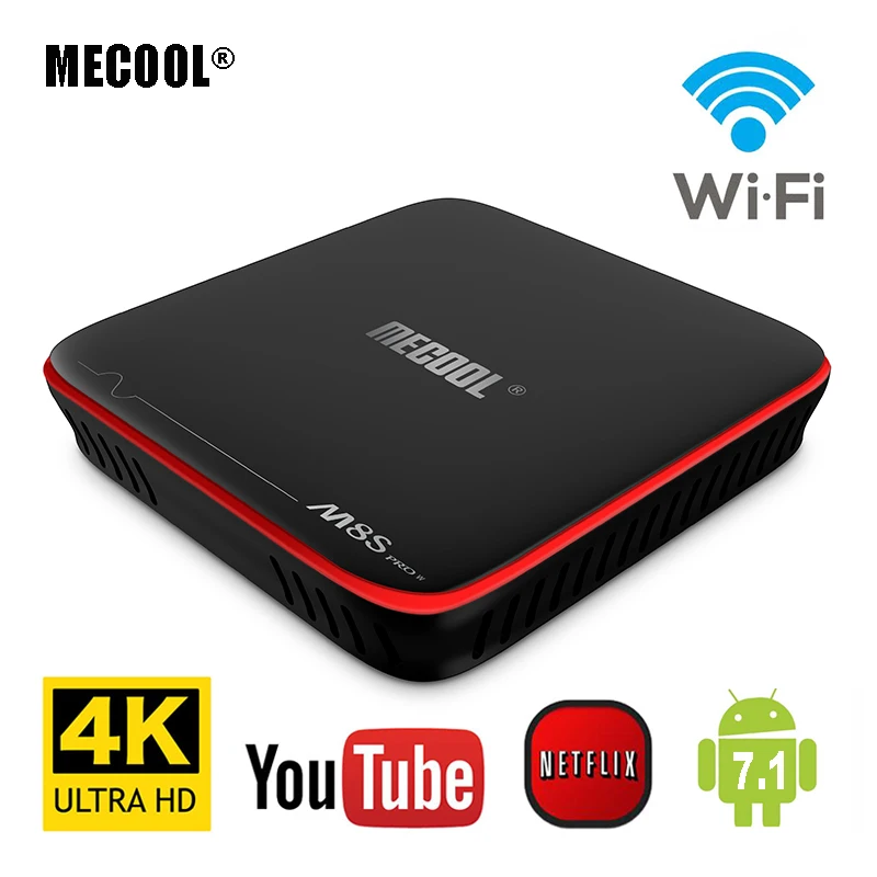 

MECOOL M8S PRO W Android 7.1 TV Box Built In WiFi 4K H.265 Set Top Box Amlogic S905W Quad Core 2GB RAM DDR3 16GB Smart TV Box