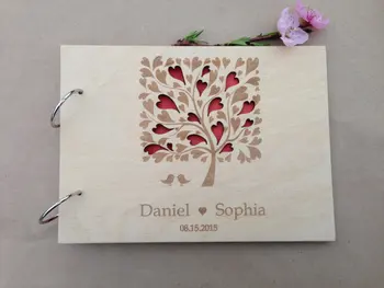 

Personalized Wedding Guest Book Rustic Theme Guest BookWooden Wedding Guest Book