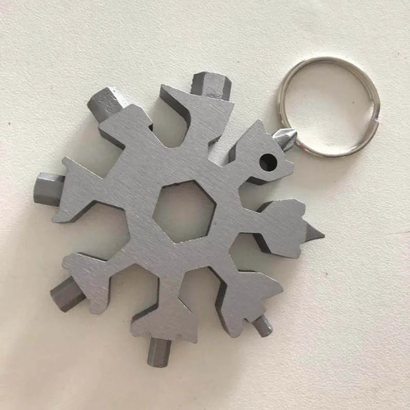 

19-in-1 Stainless Steel Snowflake Multitool Keychain Bottle Opener for Outdoor Camping Abridor de botellas de cerveza UYT Shop