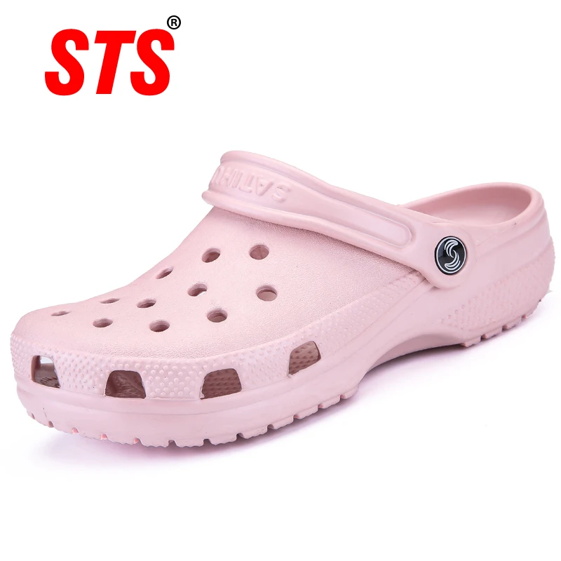 

STS BRAND 2019 Women Aqua Clog Slipper Couples Croc Summer Sandals Buty Damskie Beach Garden Shoes Band Sandalias Swimming Shoes