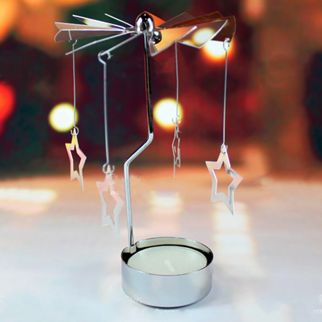 Romantic Candle Holders Revolving Door Windmill Rotation Candlestick