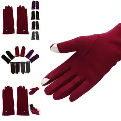 2018 Новые 1 пара женские жемчужные зимние теплые перчатки мягкие толстые Женские варежки Сенсорный экран водительские перчатки для женщин 5