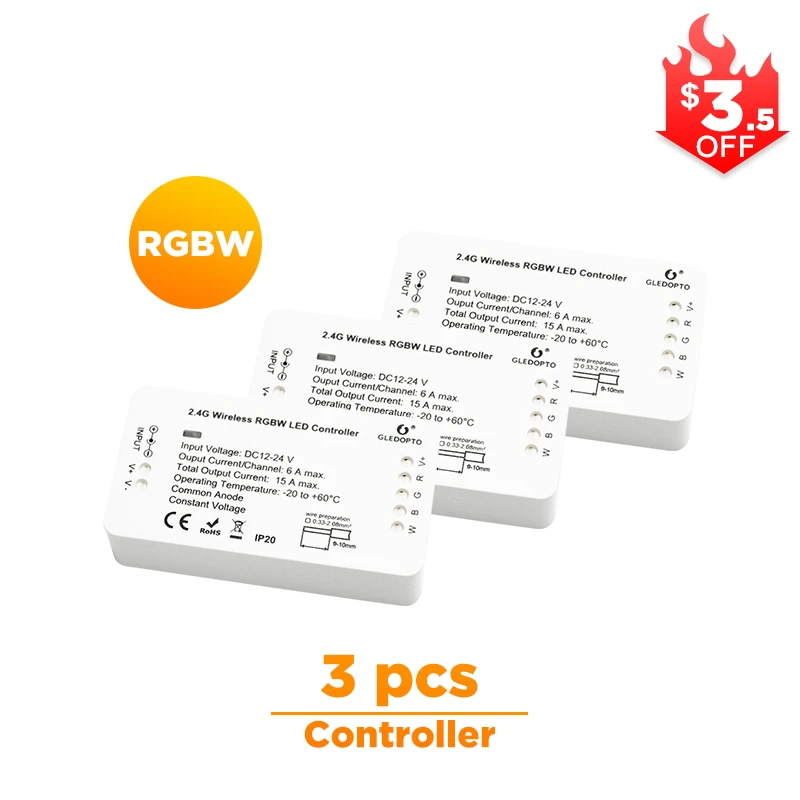 3 pcs RGBW ZIGBEE RGBW контроллер светодиодной ленты zll соглашение DC12-24V Смарт-приложение Управление работает с amazon echo plus и много шлюзов - Цвет: 3 pcs RGBW